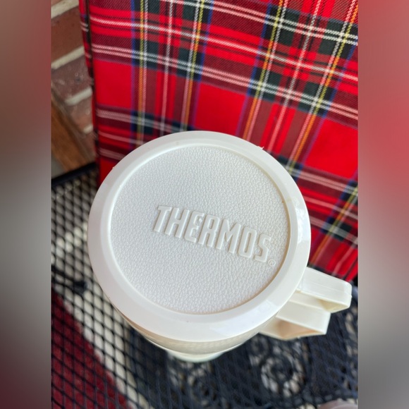 Vintage Red Plaid THERMOS Travel Picnic Set Canvas Bag King Seeley 1973 70's - Picture 2 of 16